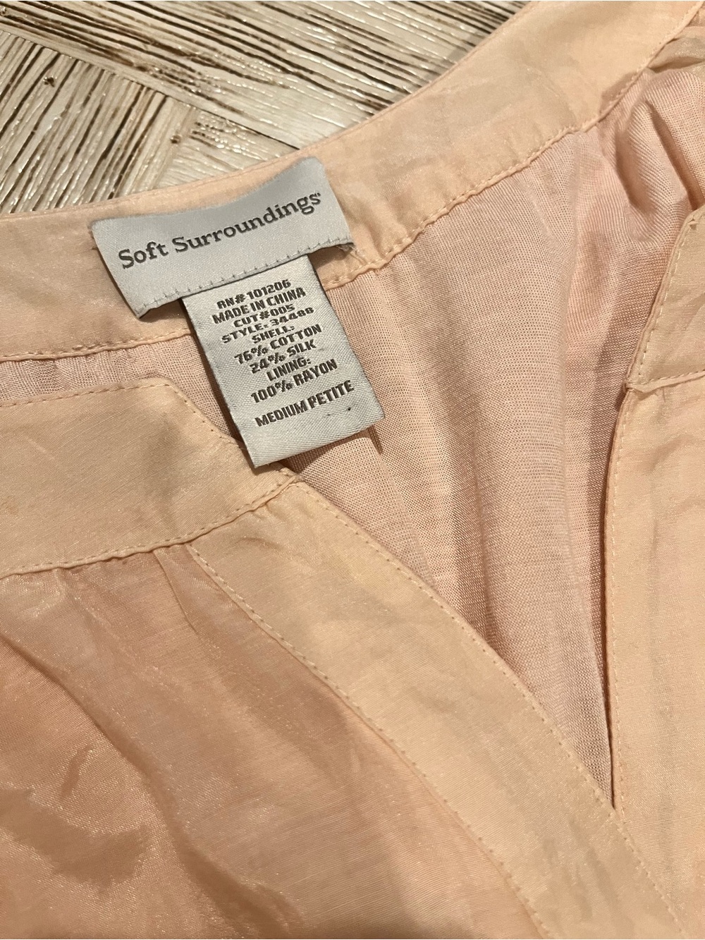 Soft Surroundings Cotton Silk Blush/Pink Tunic Eylet Embroidered Hem Medium - Picture 10 of 10